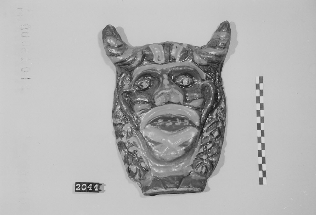 Volto diabolico (maschera, ceramica) - produzione di Seminara (sec. XX seconda metà)