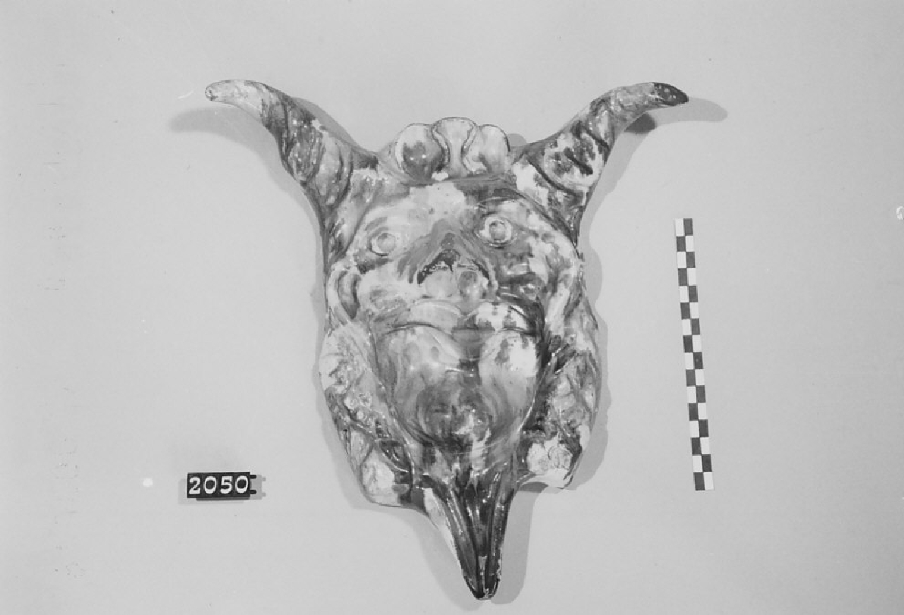 Volto diabolico (maschera, ceramica) - produzione di Seminara (sec. XX seconda metà)