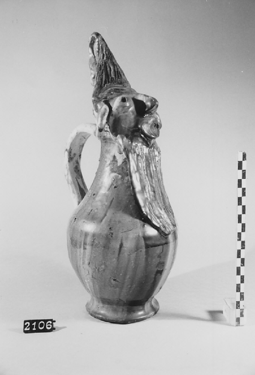 Volto maschile (statuetta, ceramica) - bottega del ceramista (sec. XX seconda metà)