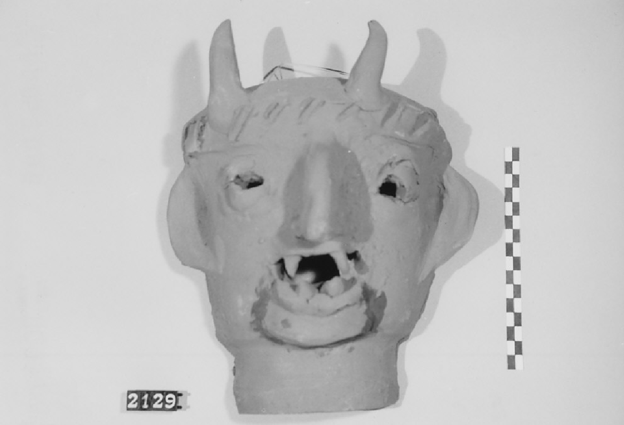 Volto diabolico (maschera, ceramica) - bottega del ceramista (sec. XX seconda metà)