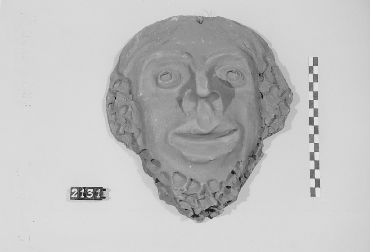 Volto grottesco (maschera, ceramica) - bottega del ceramista (sec. XX seconda metà)