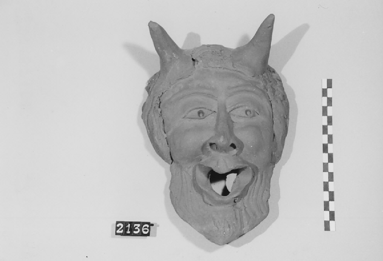 Volto diabolico (maschera, ceramica) - produzione di Seminara (sec. XX seconda metà)