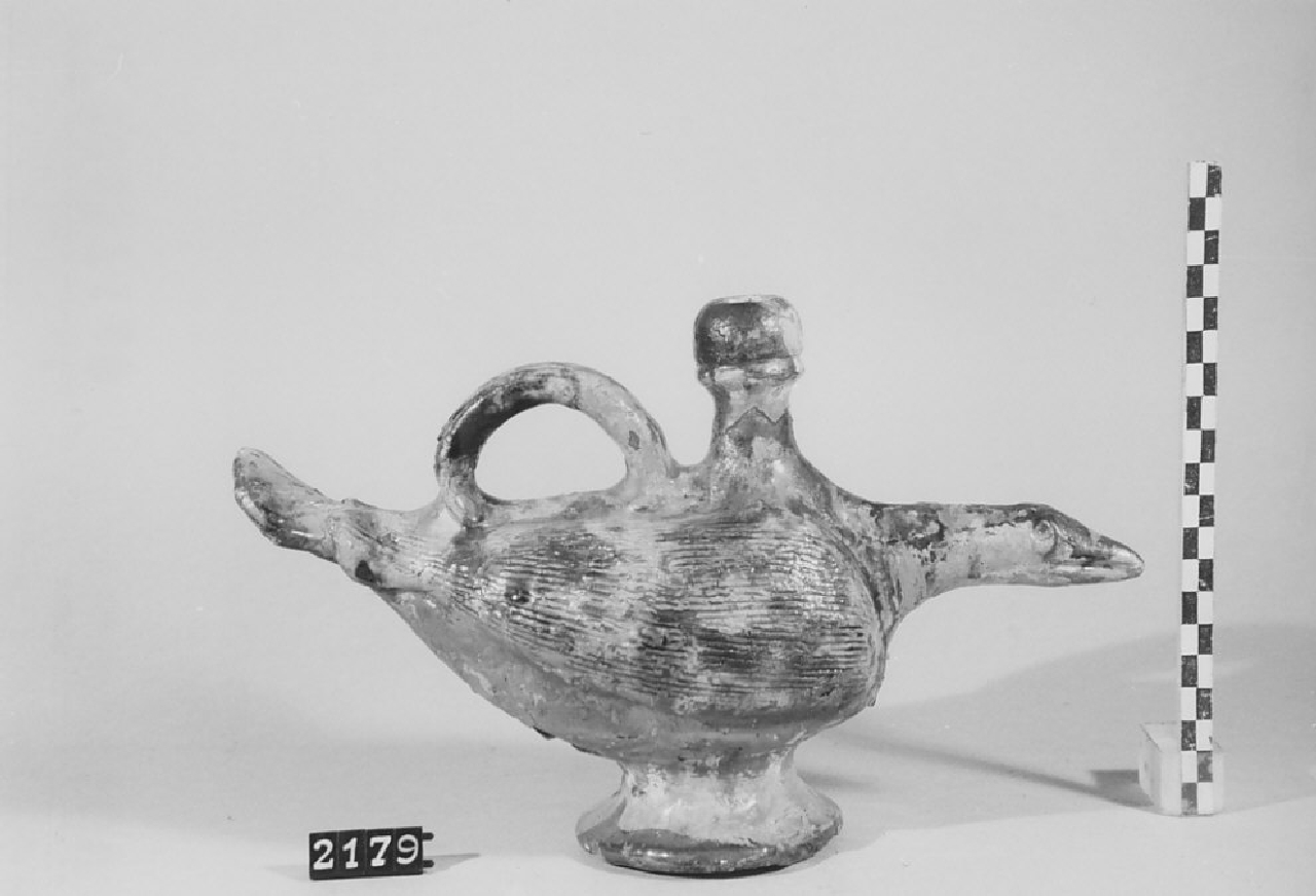 Uccello (borraccia, ceramica) - produzione di Seminara (sec. XX seconda metà)