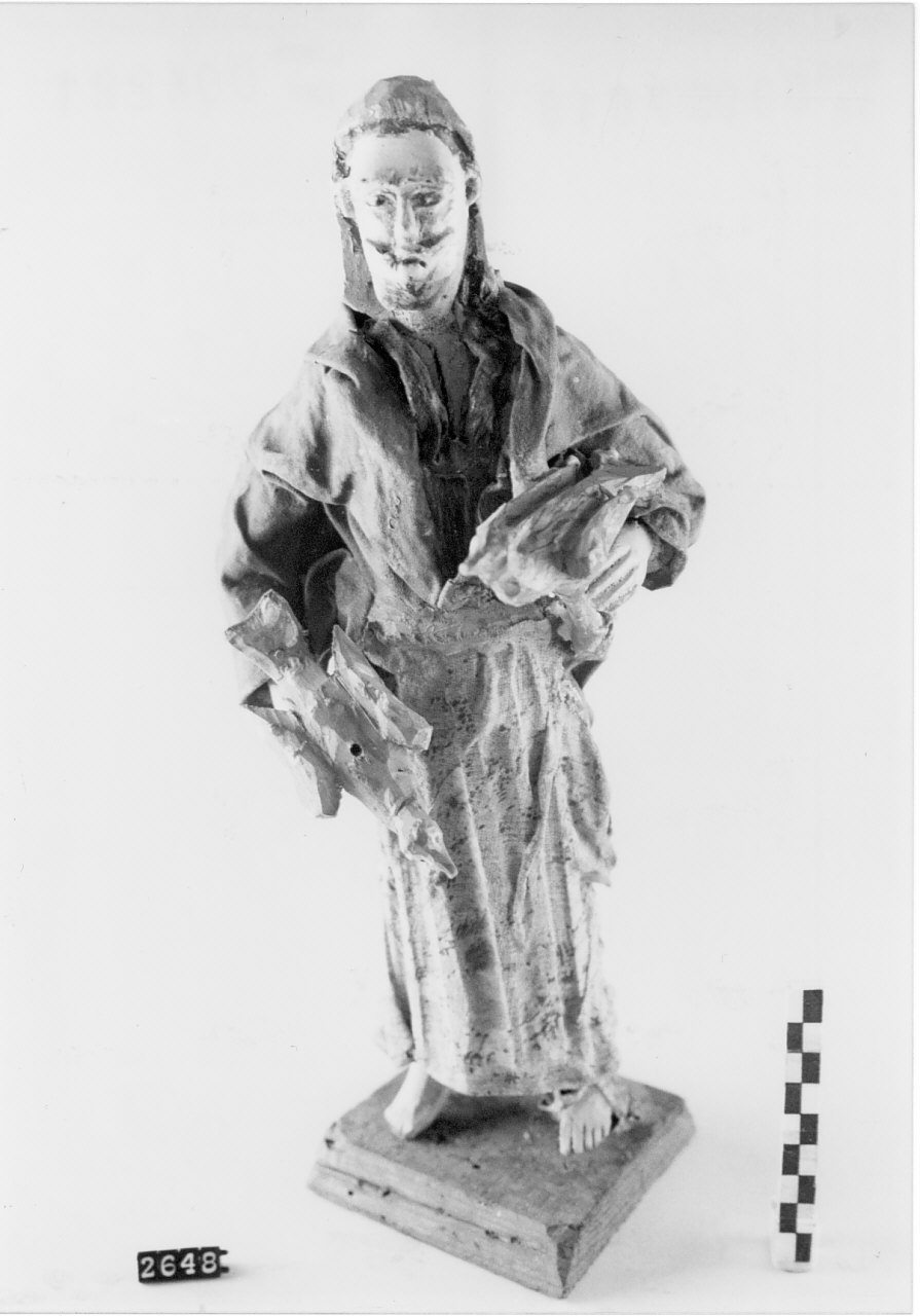 Figura maschile con uccelli (statuetta da presepe) - bottega meridionale (sec. XIX fine)