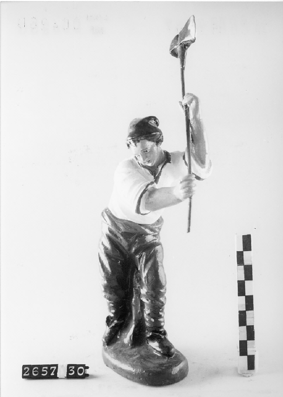 Taglialegna (statuetta da presepe, religiosità popolare) - bottega del ceramista (1968 ca)