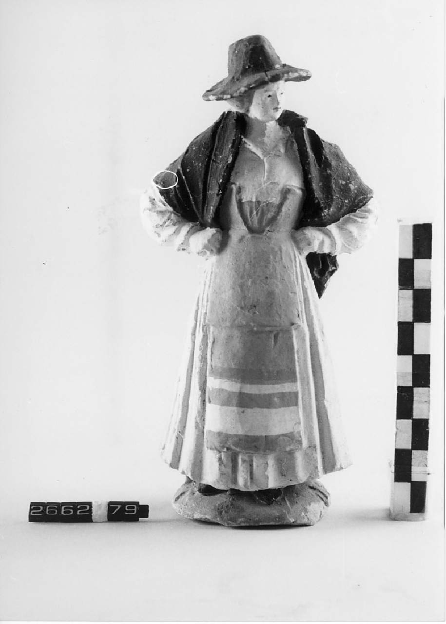 Figura femminile (statuetta da presepe, religiosità popolare) - ambito di Antonio Rotondo (1915 ca)