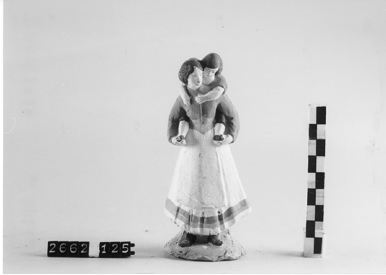 Donna e bambino (statuetta da presepe, religiosità popolare) - ambito di Antonio Rotondo (1915 ca)