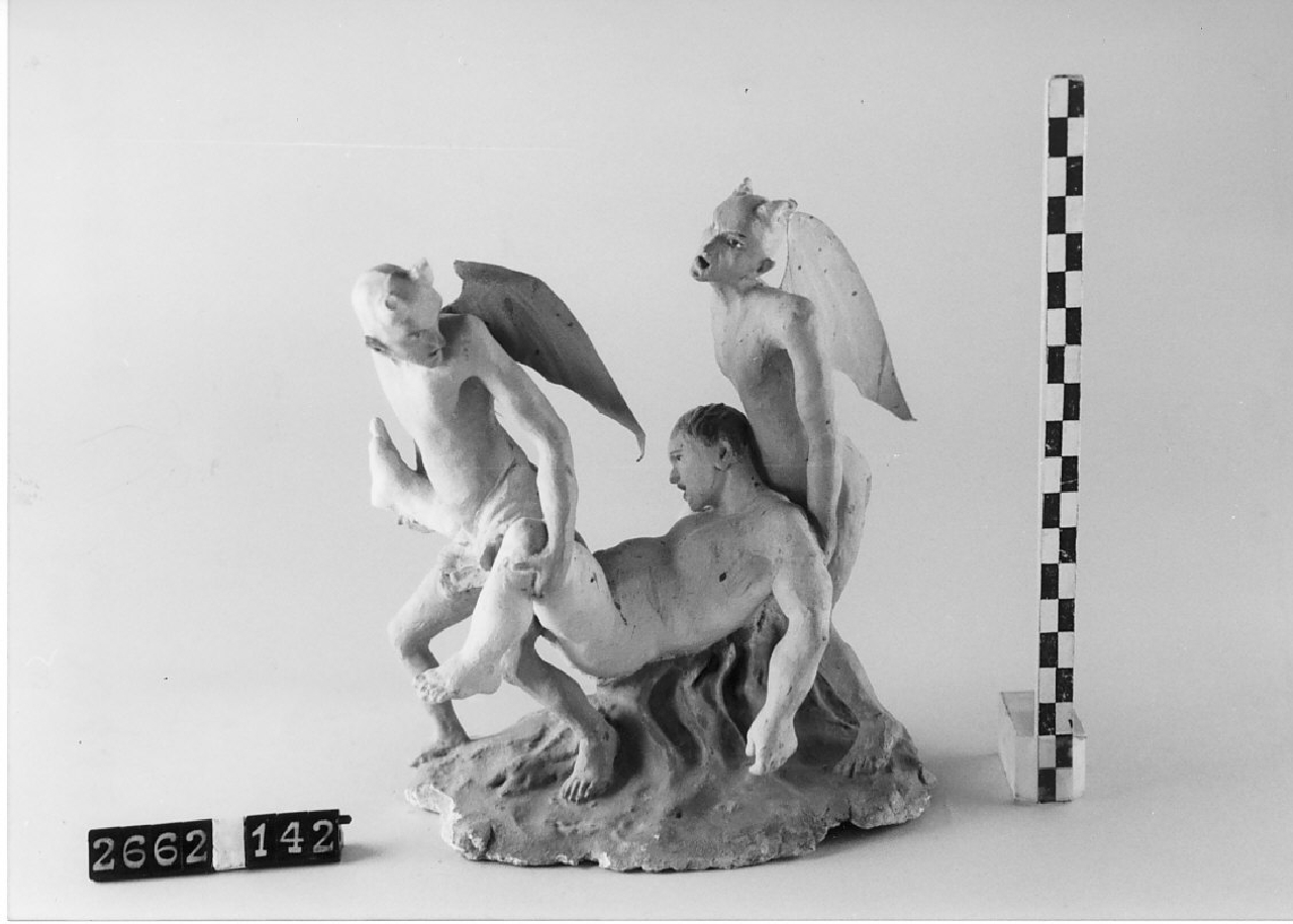 Scene dell'inferno (statuetta da presepe, religiosità popolare) - ambito calabrese (1915 ca)