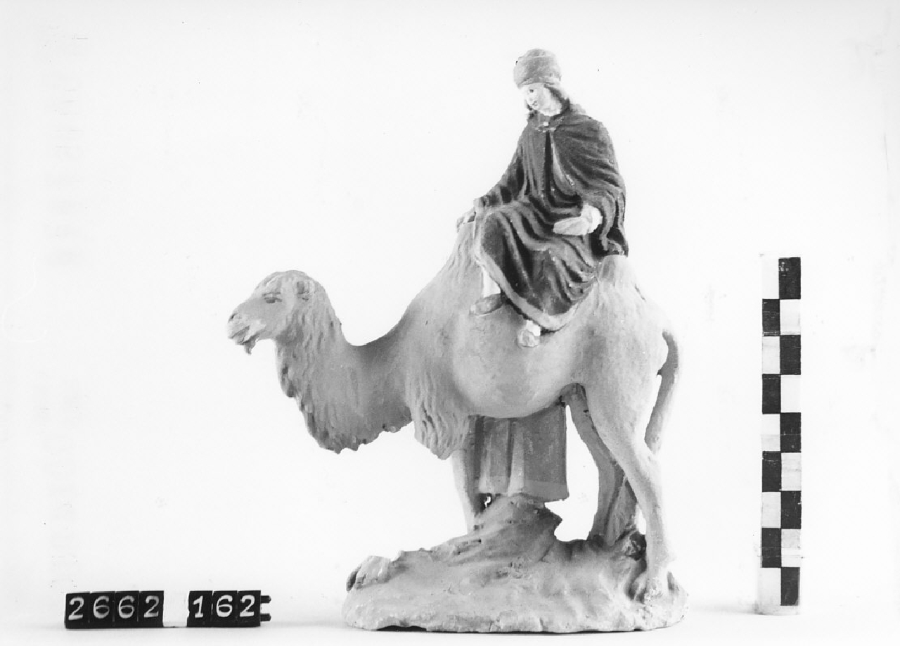 Uomo su cammello (statuetta da presepe, religiosità popolare) - ambito di Antonio Rotondo (1915 ca)