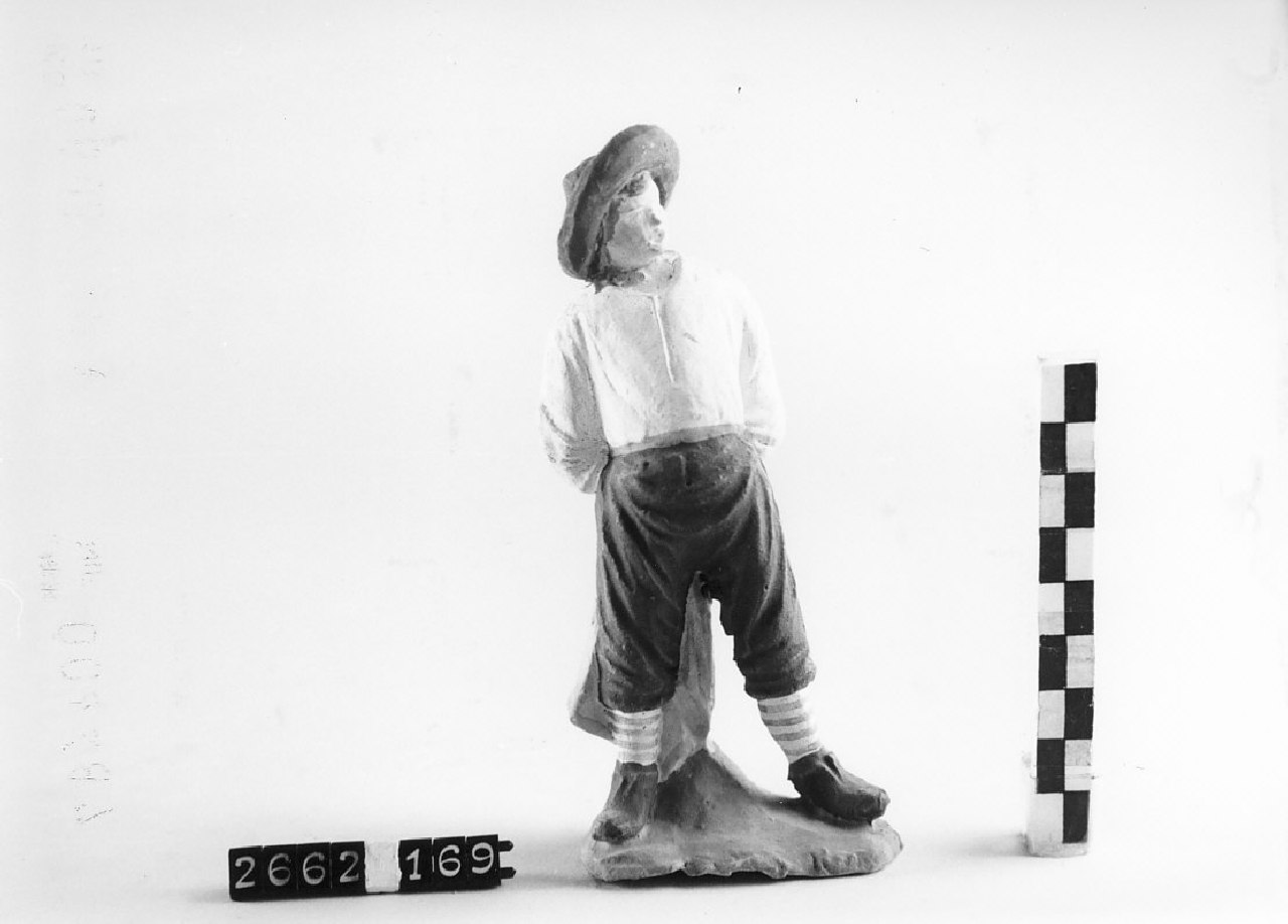 Figura maschile (statuetta da presepe, religiosità popolare) - ambito di Antonio Rotondo (1915 ca)