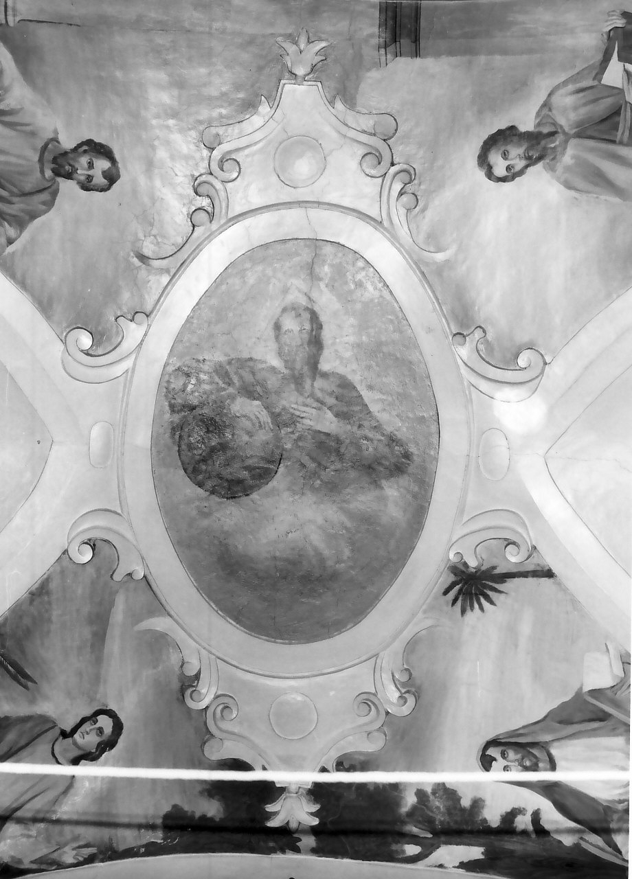 Dio Padre tra gli evangelisti (dipinto) - ambito Italia meridionale (fine/inizio secc. XIX/ XX)