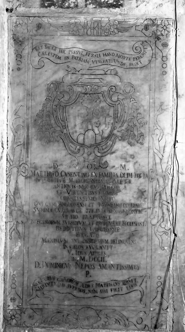 lastra tombale, opera isolata - bottega calabrese (sec. XVIII)