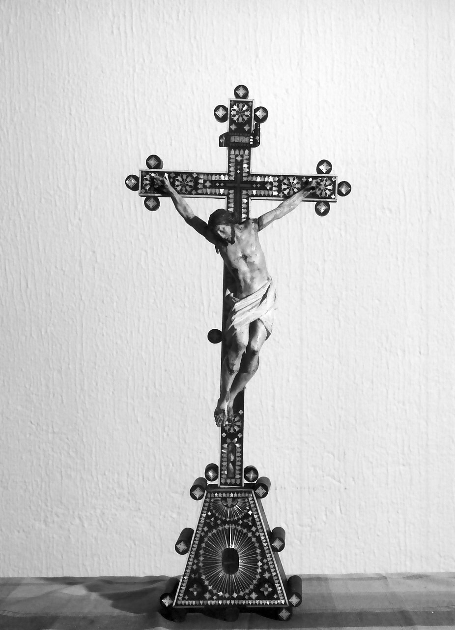 reliquiario - a croce - bottega francese (seconda metà sec. XIX)