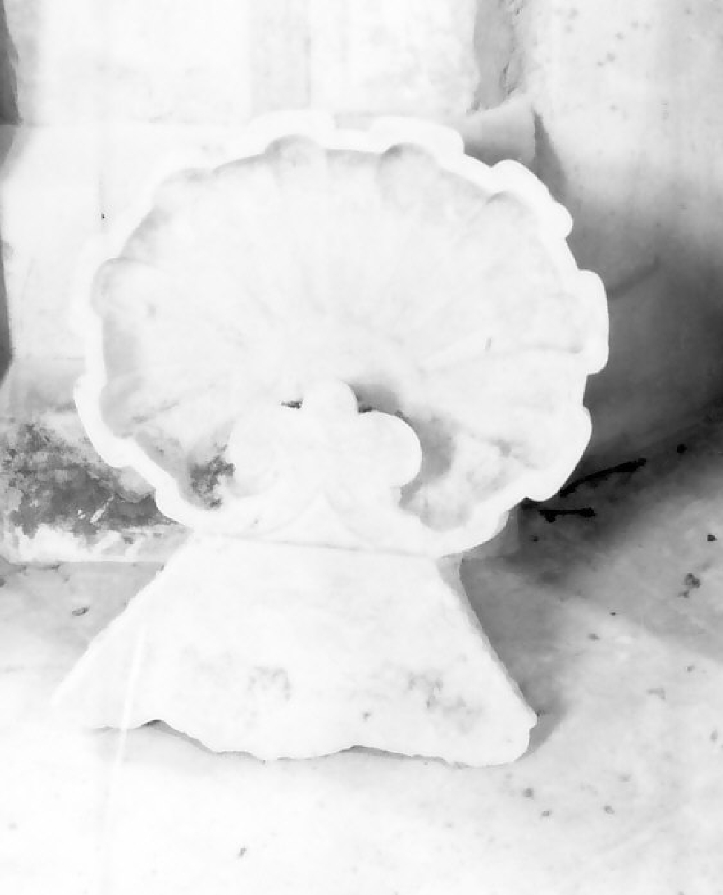 acquasantiera - a conchiglia, opera isolata - bottega calabrese (sec. XVIII)