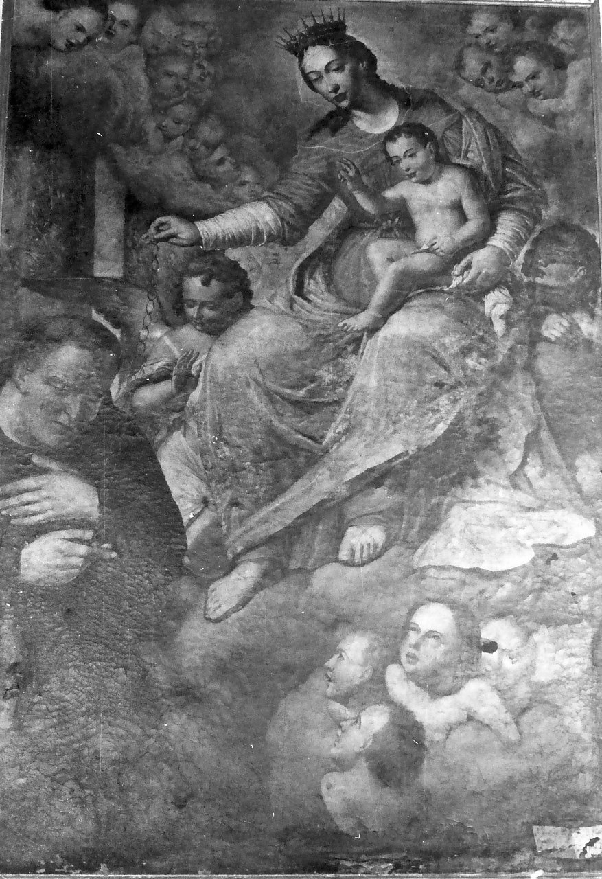 San Benedetto in preghiera davanti alla Madonna con Bambino (dipinto, opera isolata) - ambito calabrese (sec. XIX)