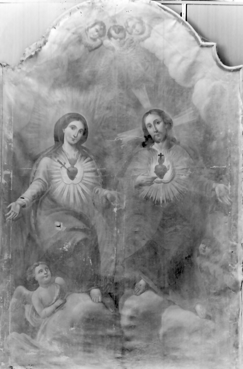 Sacro Cuore di Gesù e di Maria (dipinto, opera isolata) - ambito calabrese (sec. XIX)