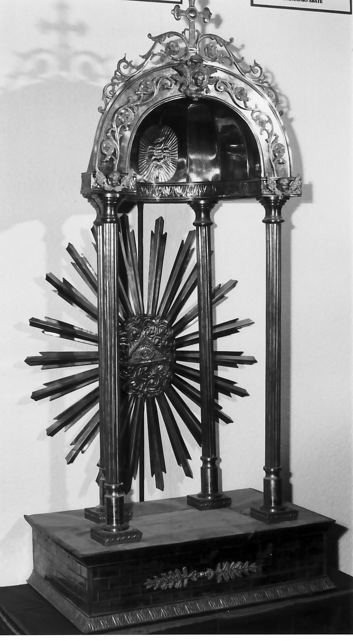 tronetto per esposizione eucaristica - a tempietto, opera isolata - bottega Italia meridionale (prima metà sec. XIX)