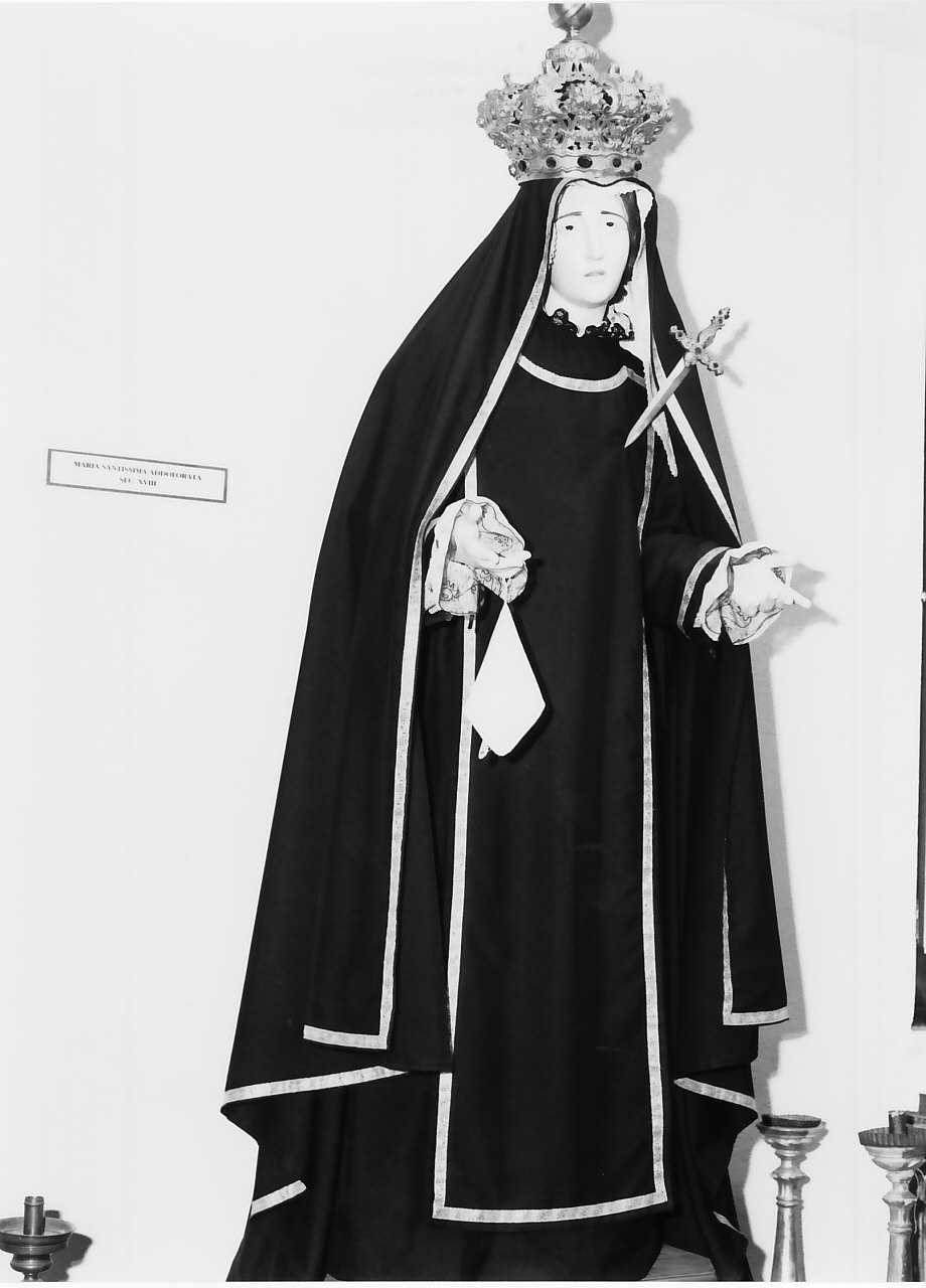 Madonna Addolorata (manichino, opera isolata) - bottega Italia meridionale (fine/inizio secc. XVIII/ XIX)