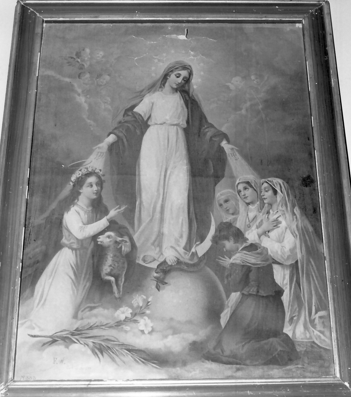 Madonna con altri personaggi (dipinto, opera isolata) - ambito Italia meridionale (seconda metà sec. XIX)