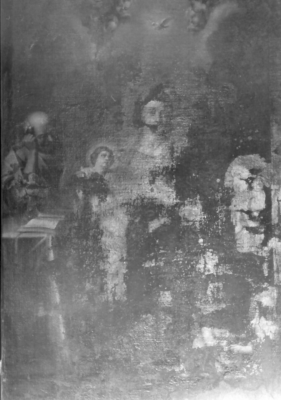 Maria Vergine bambina con Sant'Anna e San Gioacchino (dipinto, opera isolata) - ambito Italia meridionale (sec. XVII)