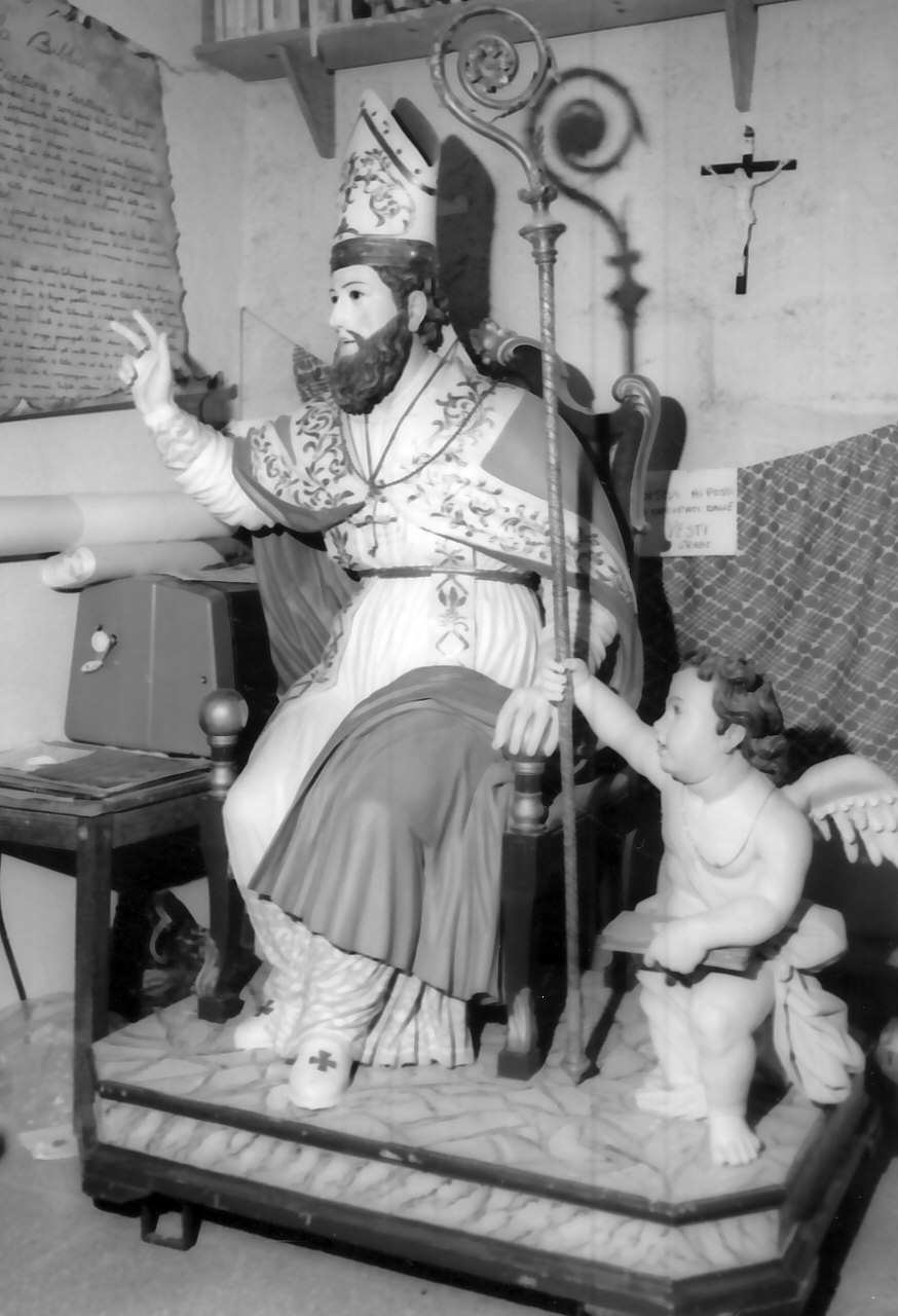 Sant'Ilario Vescovo (gruppo scultoreo, opera isolata) - bottega Italia meridionale (fine/inizio secc. XVIII/ XIX)