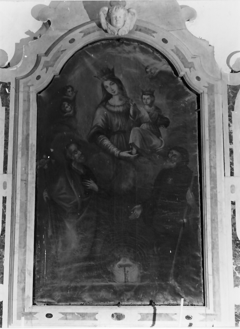 Madonna con Bambino, San Giuseppe e San Francesco di Paola (dipinto, opera isolata) - ambito Italia meridionale (sec. XVIII)