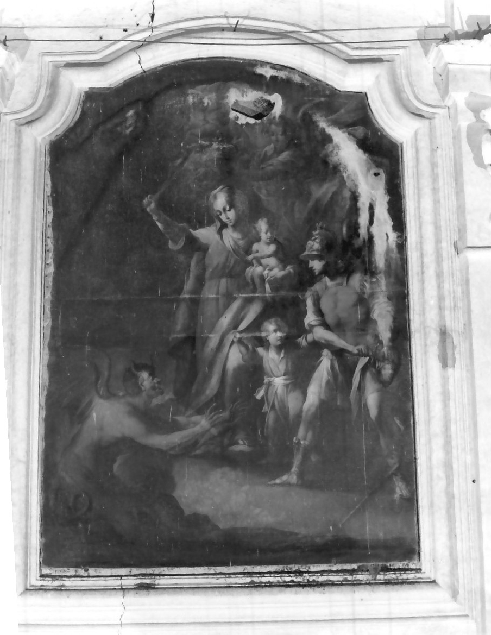 Madonna con Bambino e San Michele arcangelo (dipinto, opera isolata) di Borremans Guglielmo (prima metà sec. XVIII)