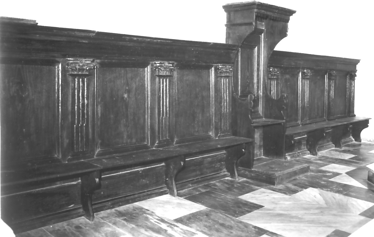 stalli del coro, serie - bottega calabrese (seconda metà sec. XVII)