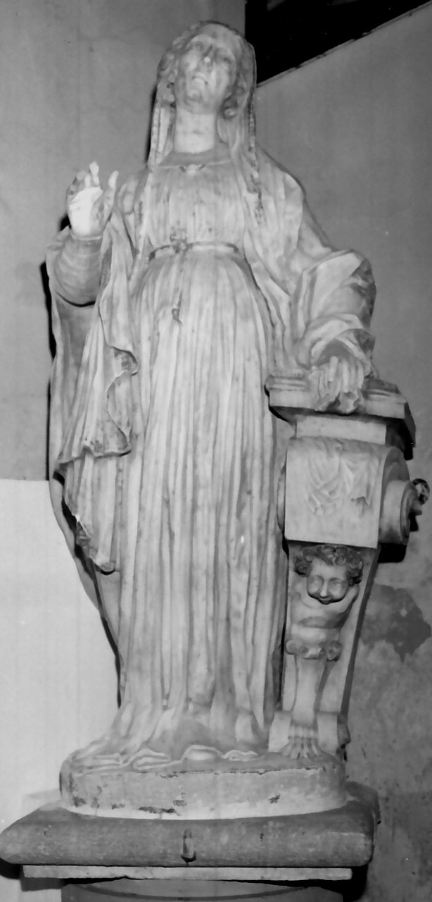 Madonna annunciata (statua, opera isolata) di Mazzolo Giovan Battista (attribuito) (prima metà sec. XVI)