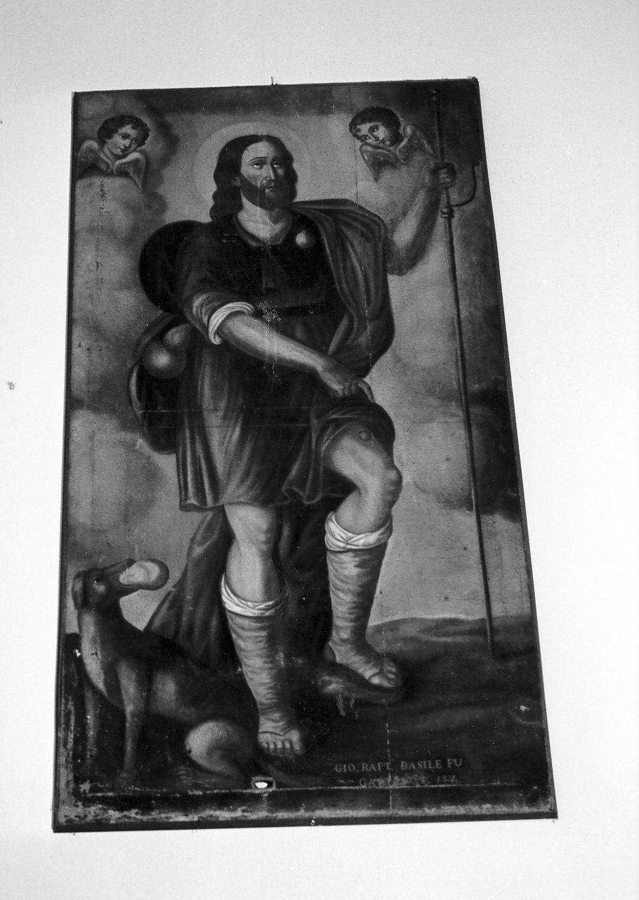 San Rocco (dipinto, opera isolata) di Basile Francesco (sec. XIX)