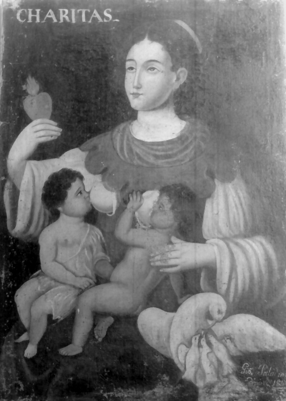 Carità (dipinto, elemento d'insieme) di Paladino Giovanni (seconda metà sec. XIX)