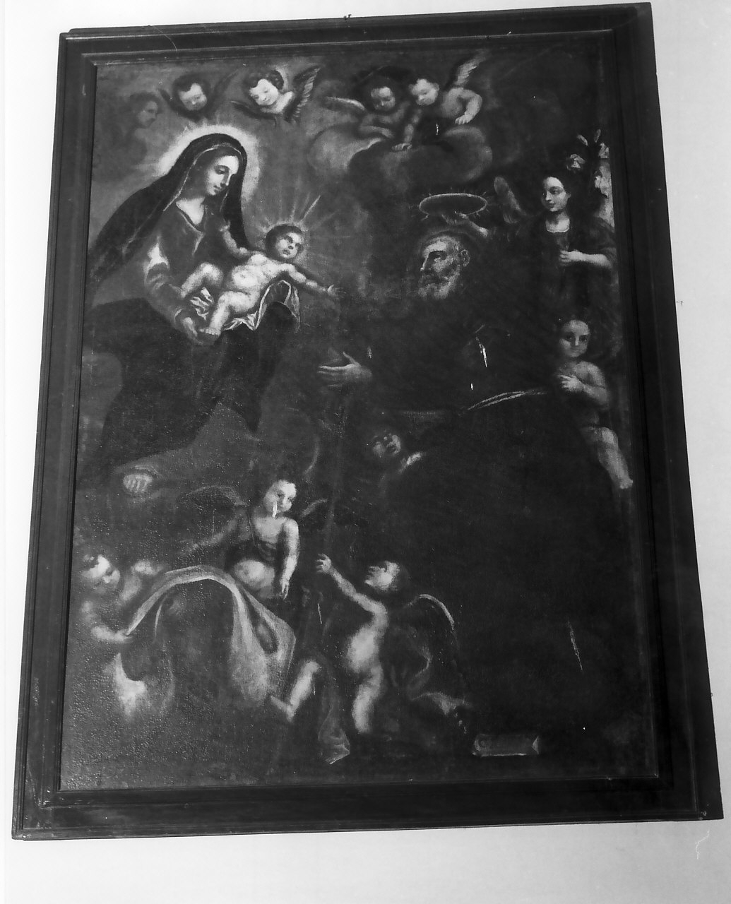 Madonna che consegna Gesù Bambino a San Felice di Cantalice (dipinto) - ambito calabrese (sec. XVIII)