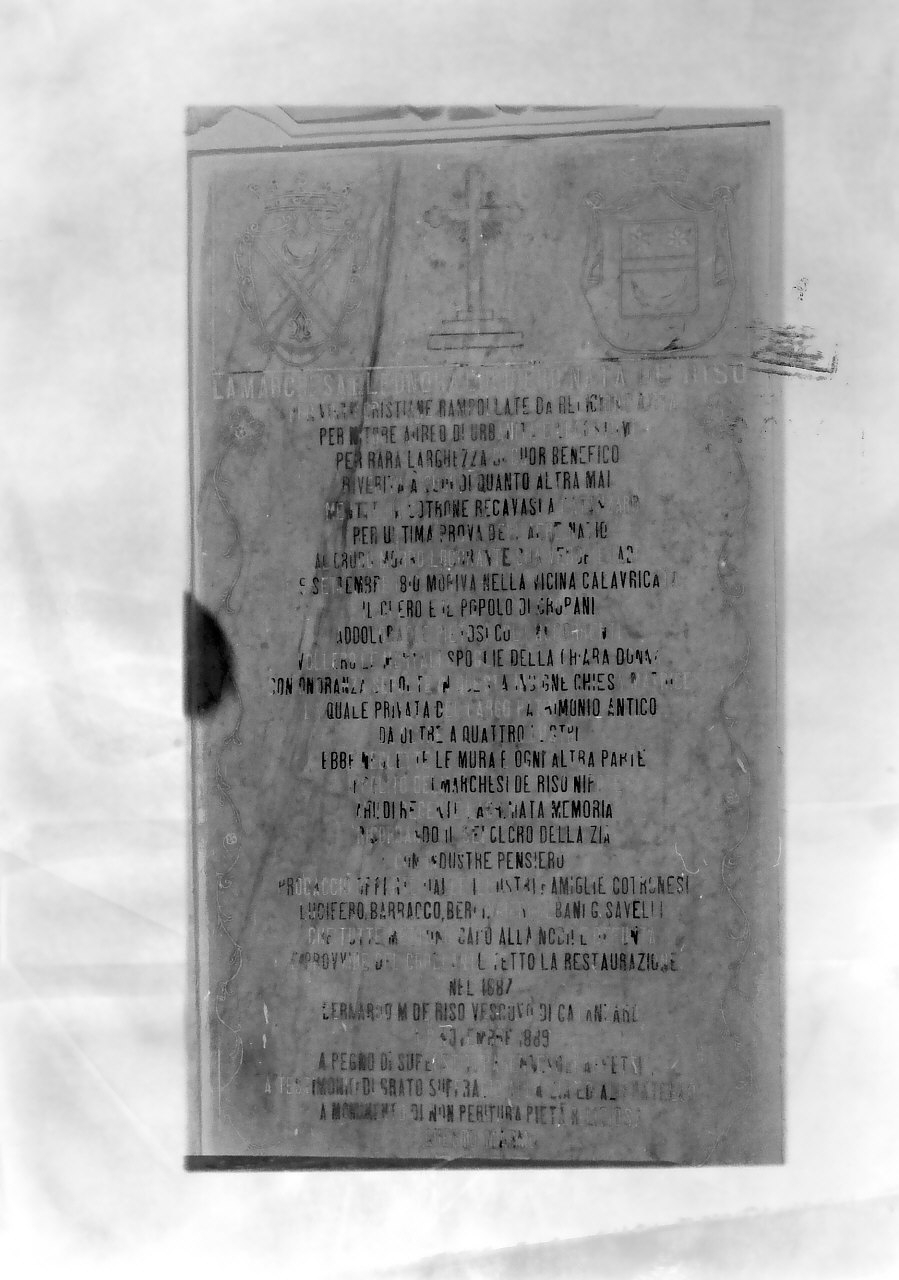 lapide commemorativa - bottega calabrese (sec. XIX)