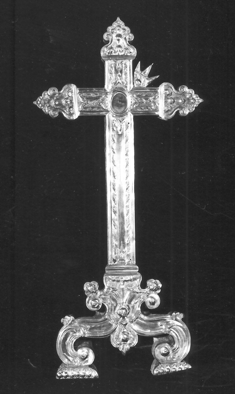 reliquiario - a croce, opera isolata di Vincello Giuseppe (sec. XIX)