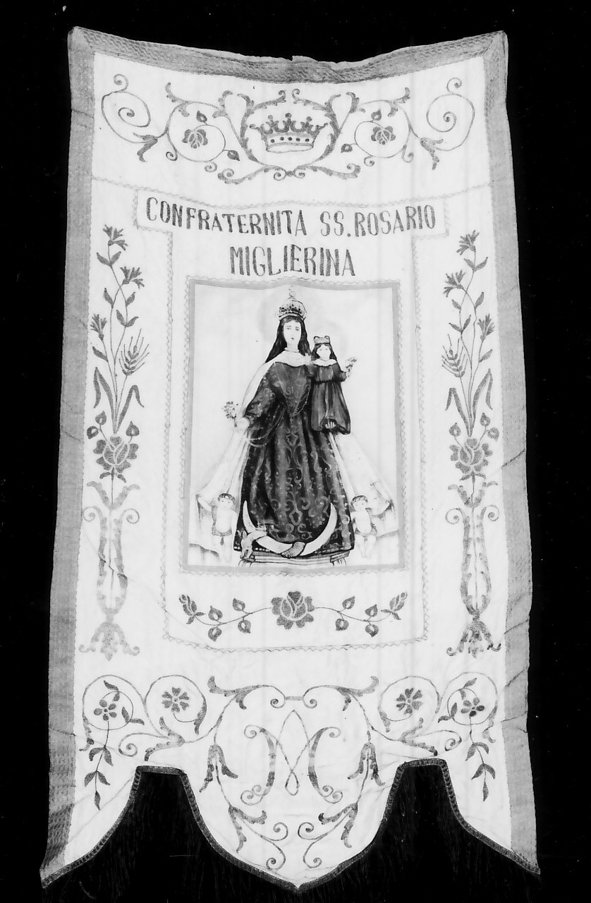 Madonna del Rosario (stendardo processionale, opera isolata) - manifattura calabrese (prima metà sec. XX)