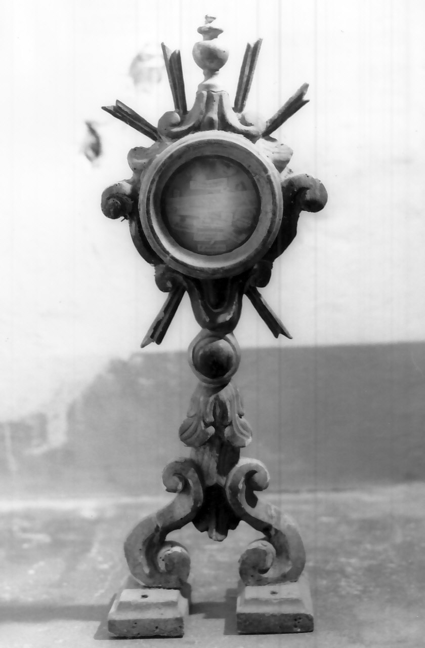 reliquiario - a ostensorio, serie - bottega Italia meridionale (fine/inizio secc. XVIII/ XIX)
