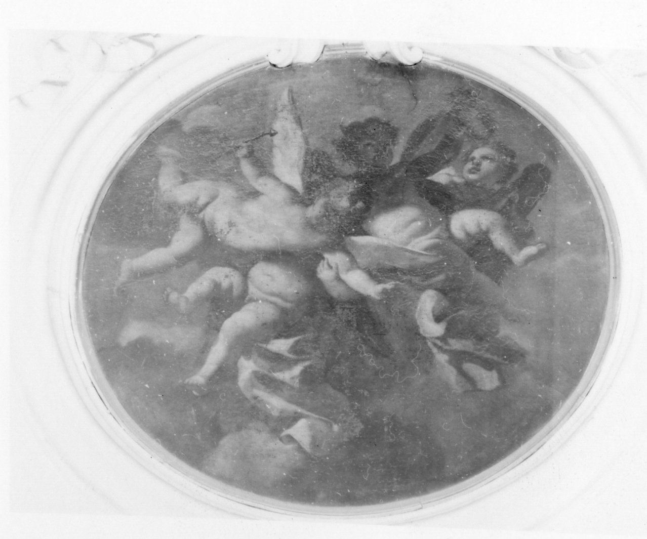 angeli con i simboli della passione (dipinto) di Cacciapuoti Luigi (seconda metà sec. XVIII)