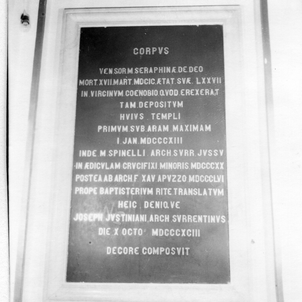 lapide commemorativa - bottega napoletana (sec. XIX)