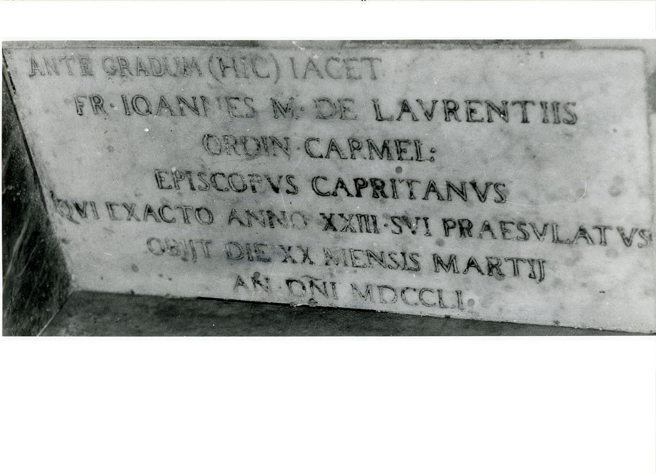 lastra tombale - bottega napoletana (sec. XVIII)
