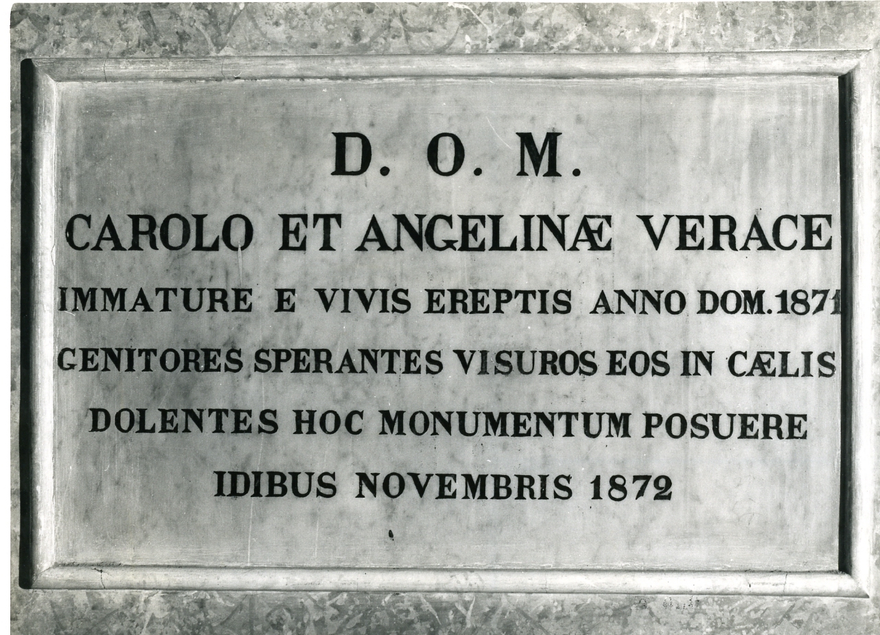 lapide celebrativa - bottega napoletana (sec. XIX)