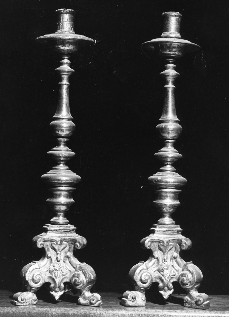 candelabro, serie - bottega napoletana (metà sec. XVIII)