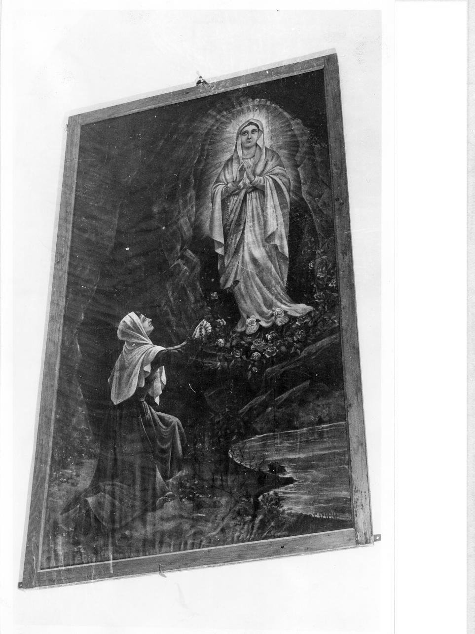 apparizione della Madonna a Lourdes (dipinto) - ambito napoletano (fine sec. XIX)