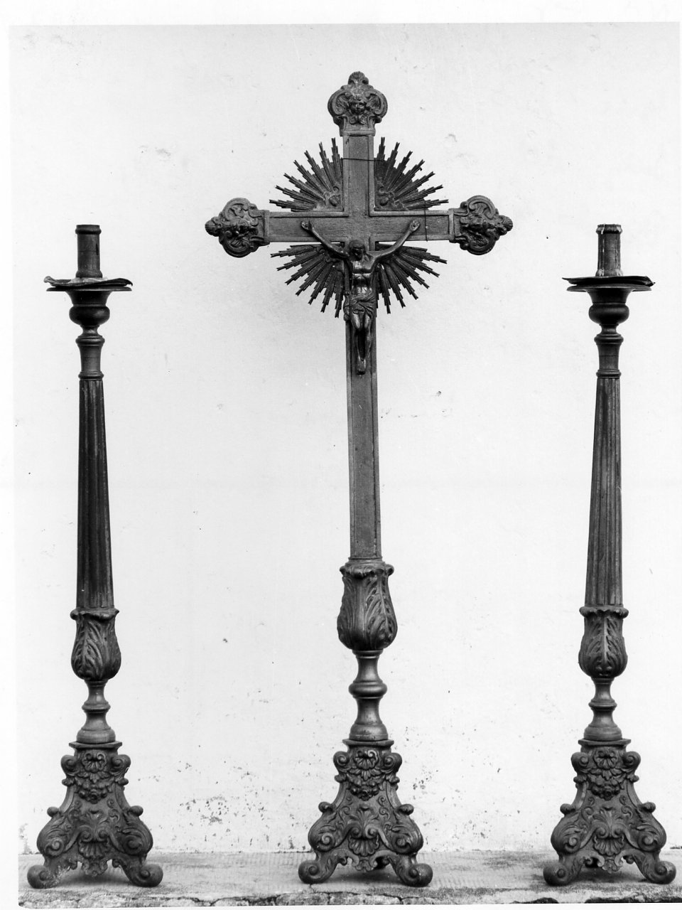 candeliere d'altare, serie - bottega napoletana (prima metà sec. XX)