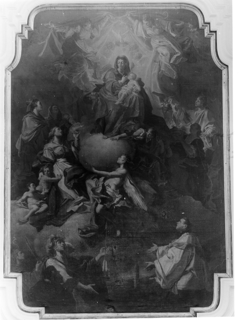 Madonna con Bambino e Santi (dipinto) di Vaccaro Domenico Antonio (sec. XVIII)