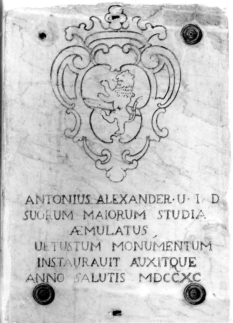 lapide commemorativa - bottega campana (sec. XVIII)