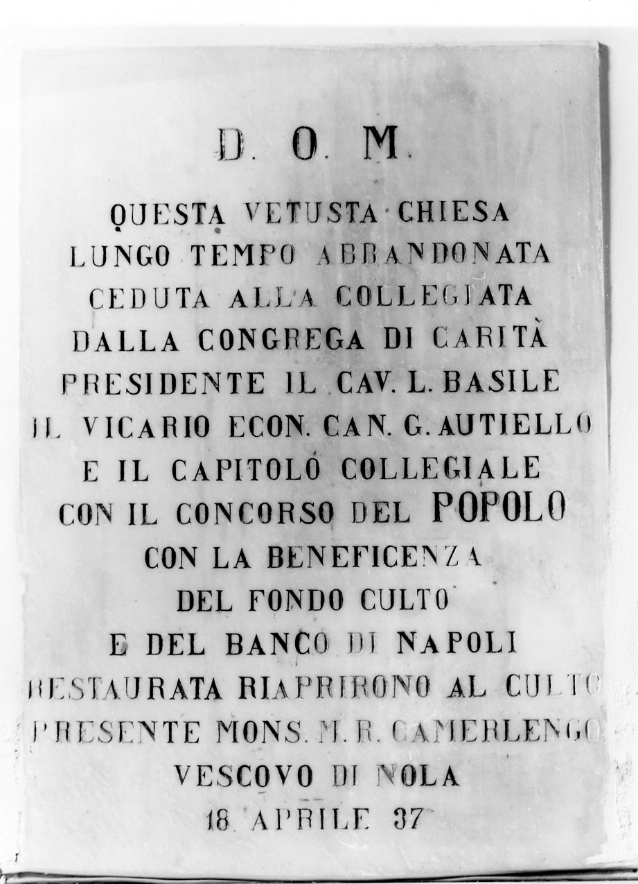 lapide celebrativa - bottega napoletana (sec. XX)