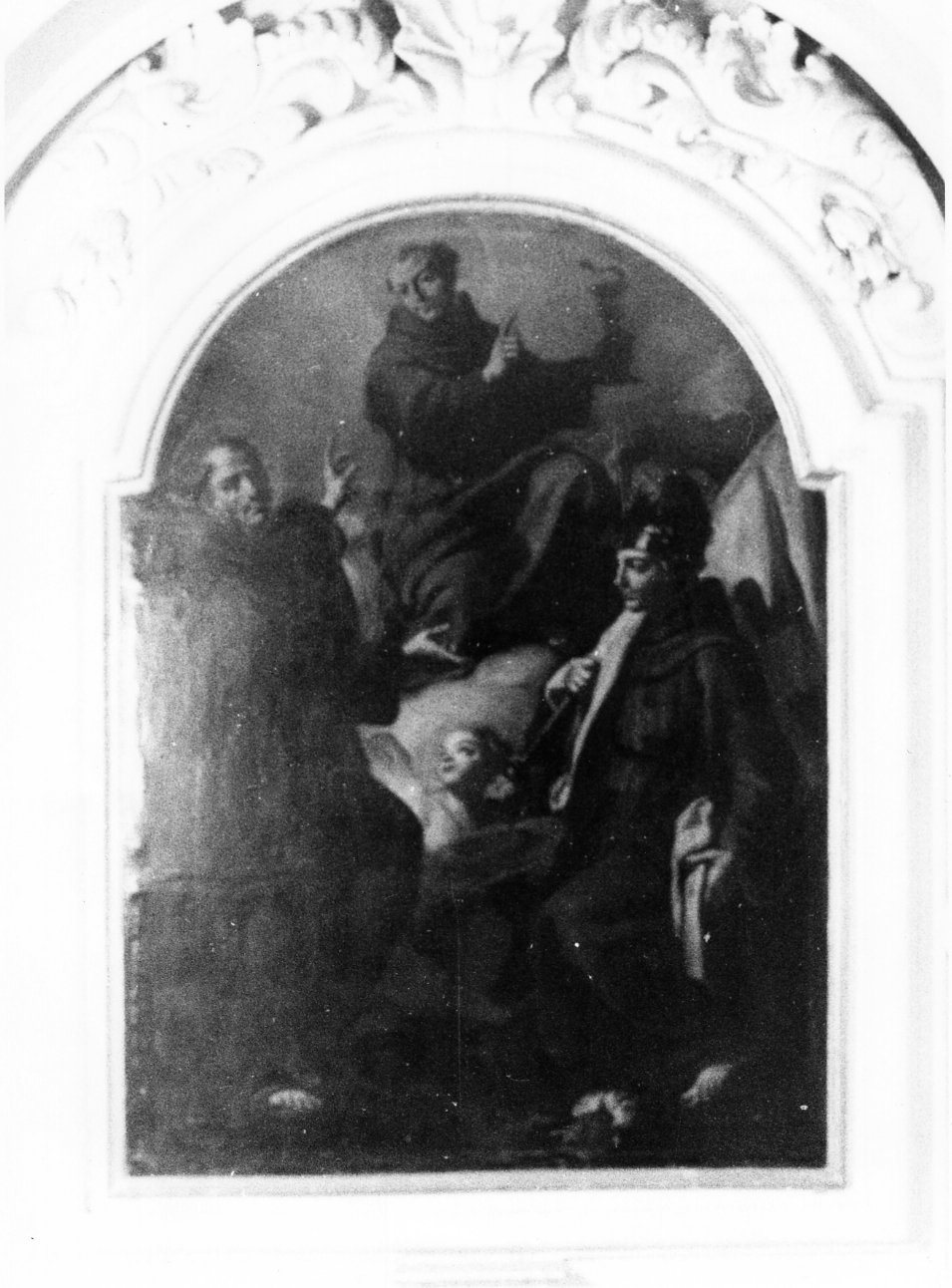 San Giovanni da Capestrano, San Giacomo della Marca e San Bernardino da Siena (dipinto) di Vitale Filippo (metà sec. XVIII)