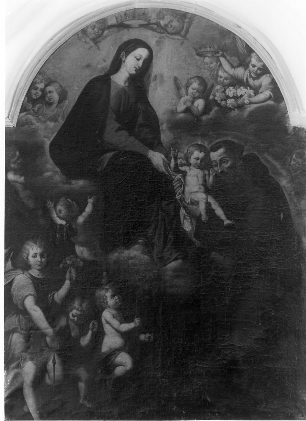 Madonna in adorazione del Bambino con San Francesco d'Assisi (dipinto) - ambito napoletano (seconda metà sec. XVII)
