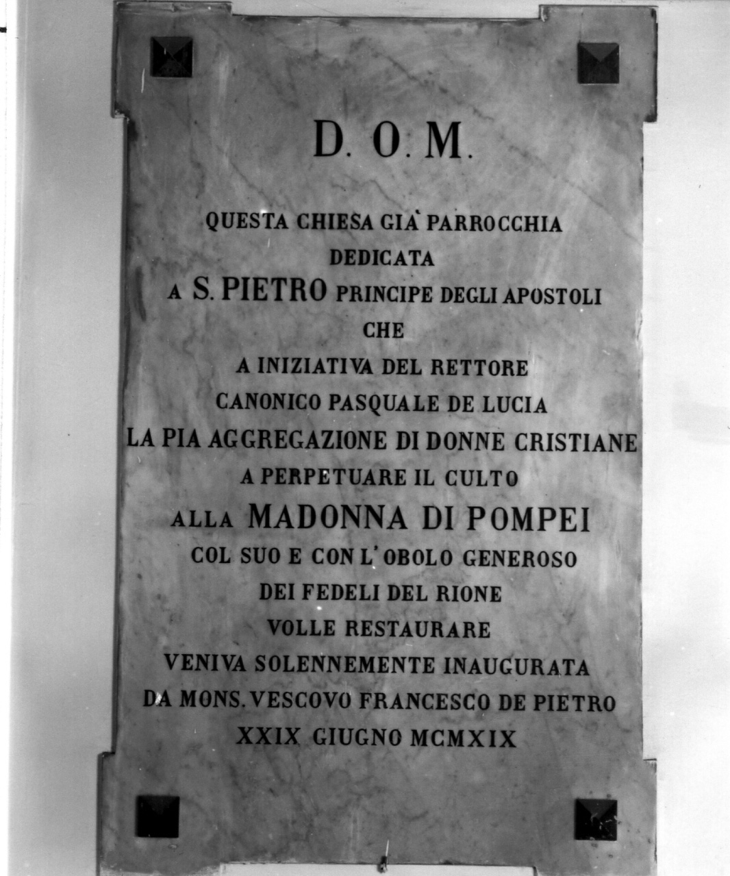 lapide documentaria - bottega campana (sec. XX)