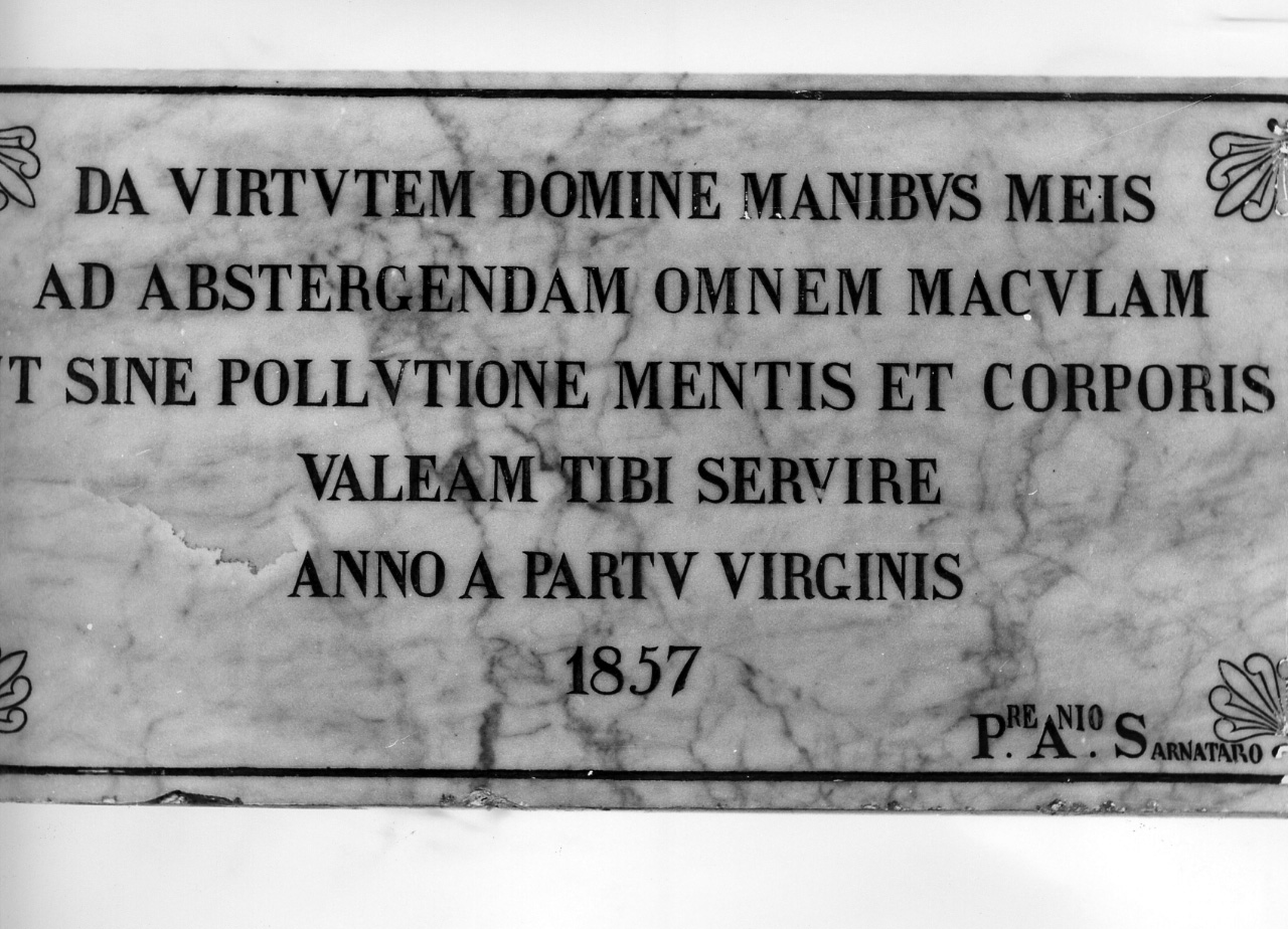 lapide celebrativa - bottega campana (sec. XIX)